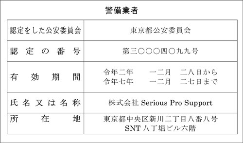 警備業標識